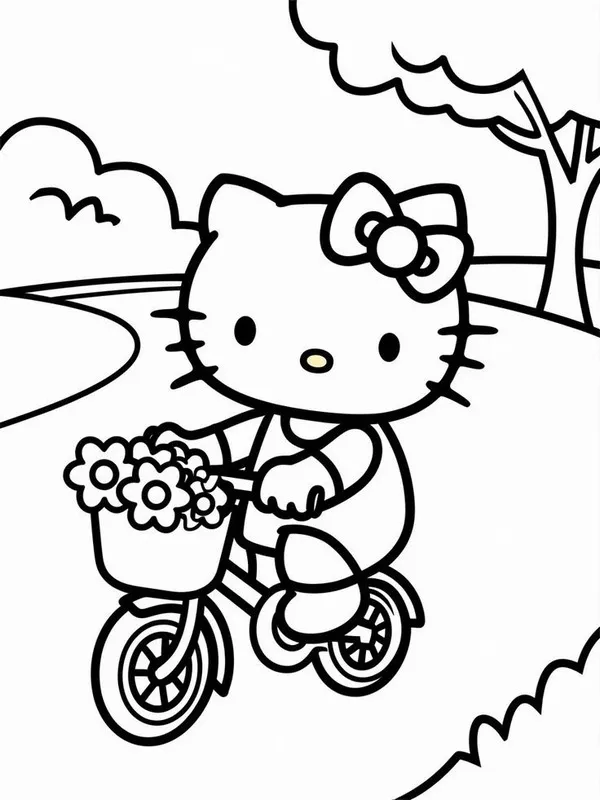 Hoạt động tô Hello Kitty và Mimmy làm bánh