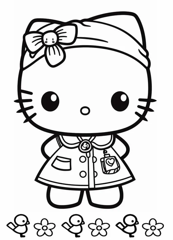 Hình tô Kitty đi picnic cùng bạn bè Sanrio