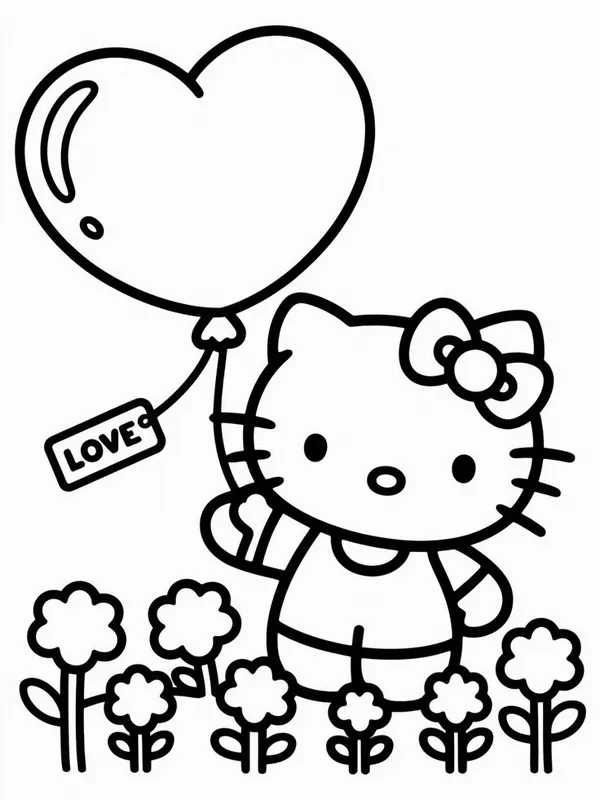Hoạt động tô màu Hello Kitty giúp bé tập trung