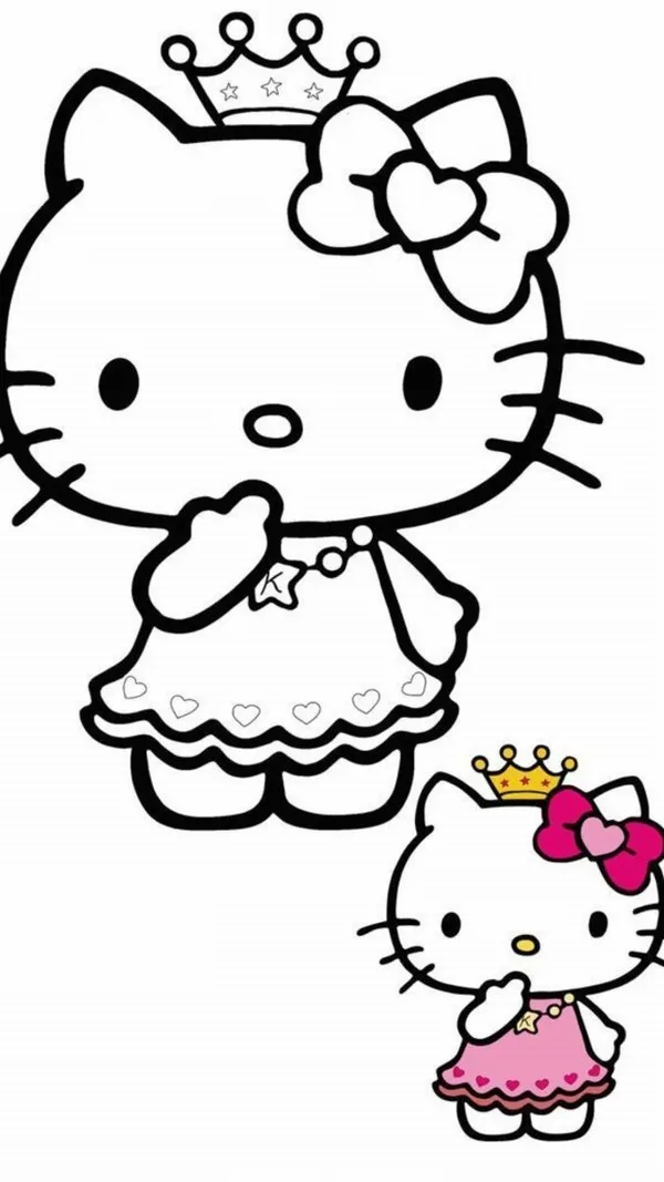 Trang tô màu Kitty và Mimmy cùng gói quà