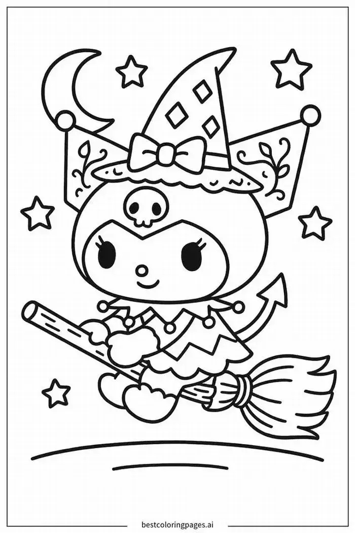 Trang tô Kuromi Sanrio cho trẻ rèn trí tưởng tượng phong phú.