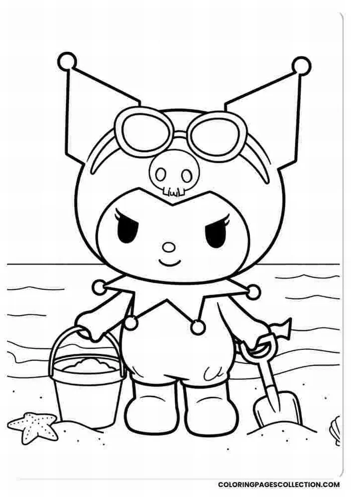 Bức tranh tô Kuromi giúp trẻ phát triển óc thẩm mỹ và sáng tạo.