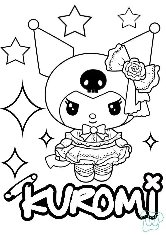 Trang tô Kuromi đáng yêu với phong cách mạnh mẽ mà thân thiện.