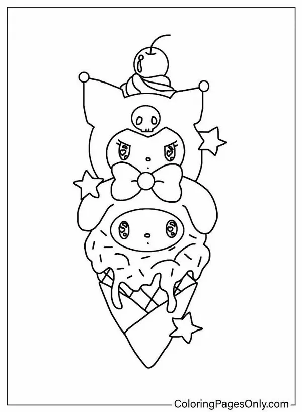 Kuromi và Cinnamoroll tô màu giúp bé phát triển kỹ năng vận động tinh