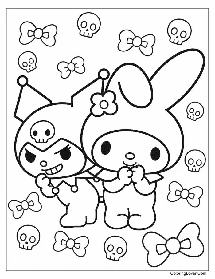 Tranh tô màu My Melody nướng bánh trong bếp vui vẻ cho trẻ