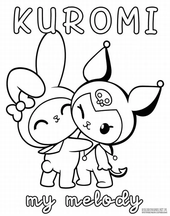 Tờ giấy tô màu cô thỏ trắng và thỏ tím bên nhau