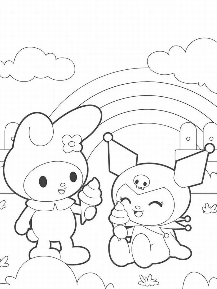 Gắn kết gia đình qua tranh tô màu Kuromi và My Melody