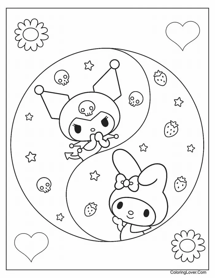 Kuromi và Melody tô màu giúp bé hiểu về sự khác biệt đẹp đẽ