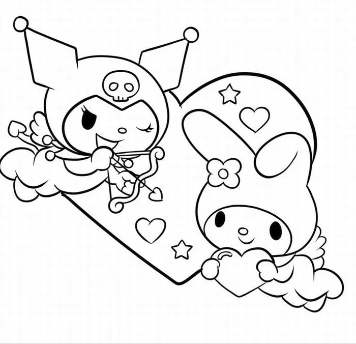 Phát triển kỹ năng qua tranh tô màu Kuromi và My Melody