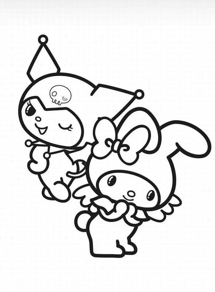 Bí quyết tô màu Kuromi và Melody đẹp như chuyên nghiệp