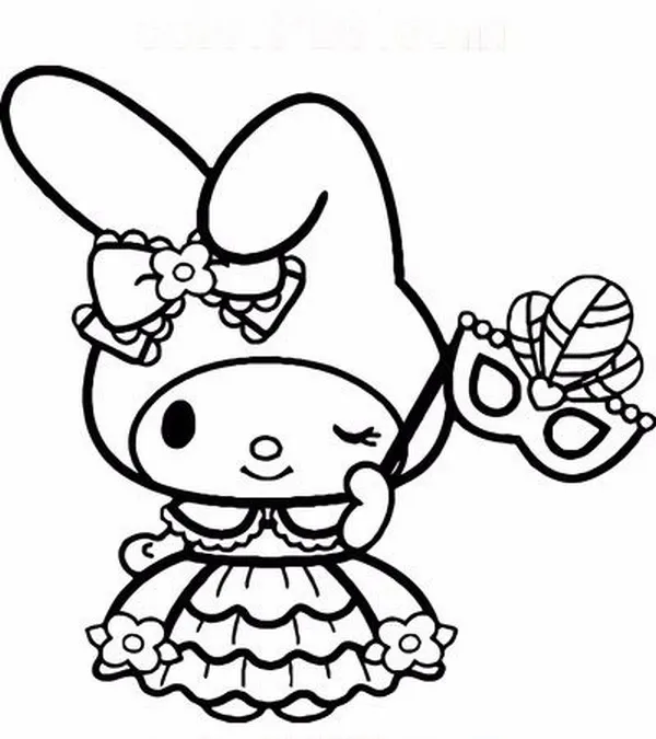 Hình tập tô My Melody trong vườn hoa đầy màu sắc