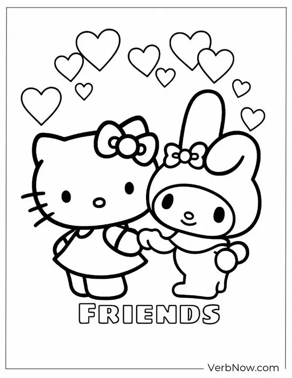 Tờ giấy tô màu My Melody đứng một mình ngọt ngào