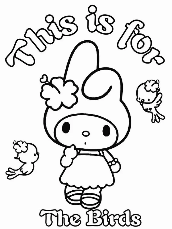 Bức tranh tô My Melody chiếc mũ do bà tặng ý nghĩa