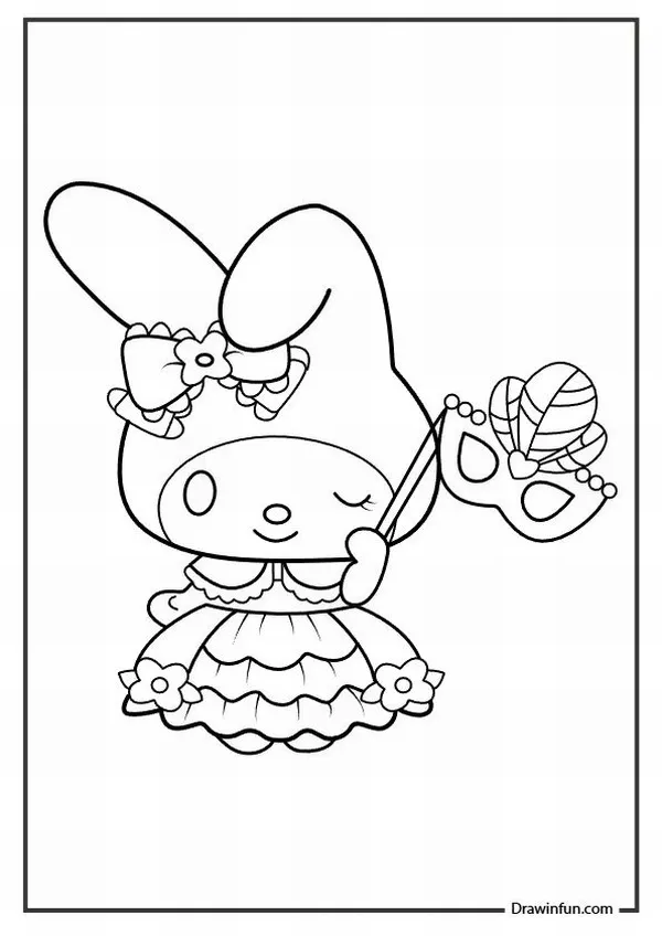 Trang tô màu nhân vật Sanrio phong cách pastel nhẹ nhàng