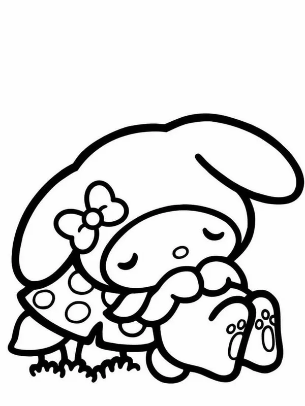 Tranh tô màu My Melody má hồng phúng phính
