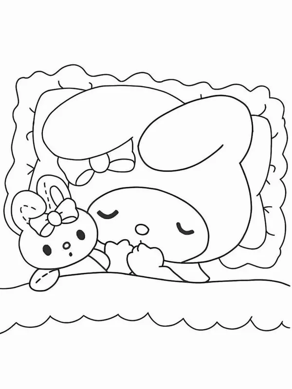 Hình tập tô My Melody mắt tròn đen ngọt ngào