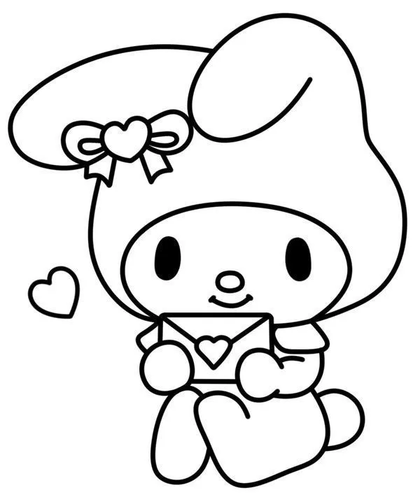 Tranh tô màu thỏ Sanrio tính cách hiền lành dịu dàng