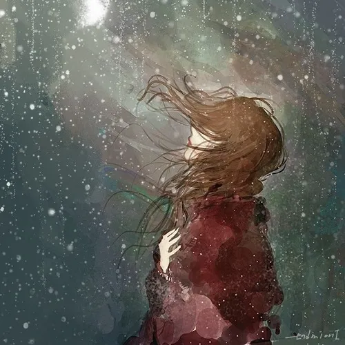 Meme tủi thân ngồi một mình giữa trời mưa