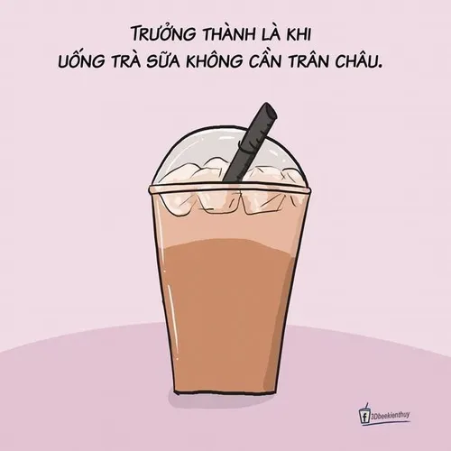 Hình troll pha trà sữa mà hết sữa