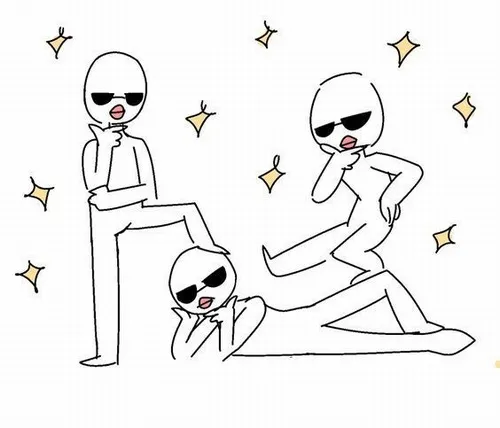 Ảnh chế ba nhân vật cười đan xen giữa ánh mắt tinh nghịch