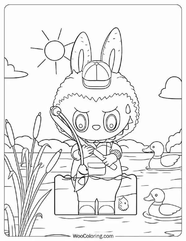 Trang tô Labubu đón Trung thu cầm lồng đèn sáng rực