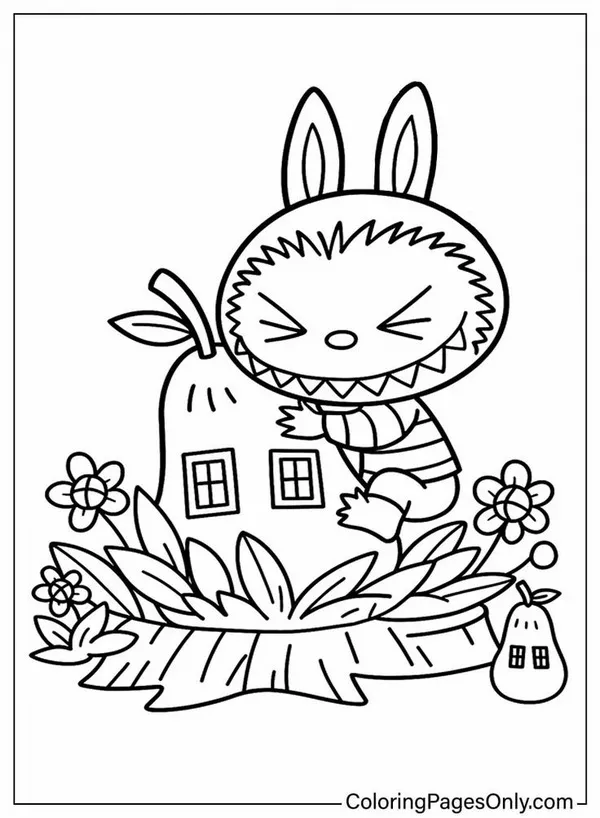 Bức tranh Labubu đội mũ Noel bên cây thông rực rỡ