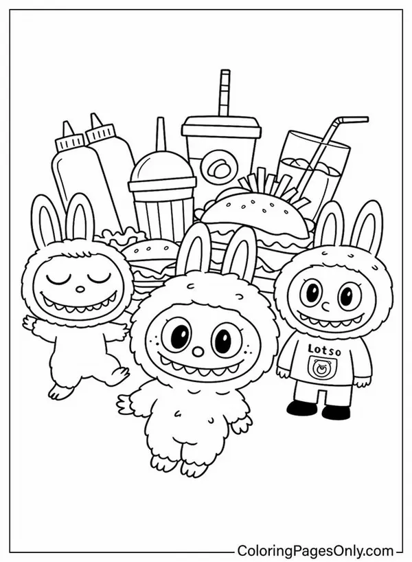 Bức tranh Labubu ngồi trên lá sen trôi giữa hồ yên tĩnh