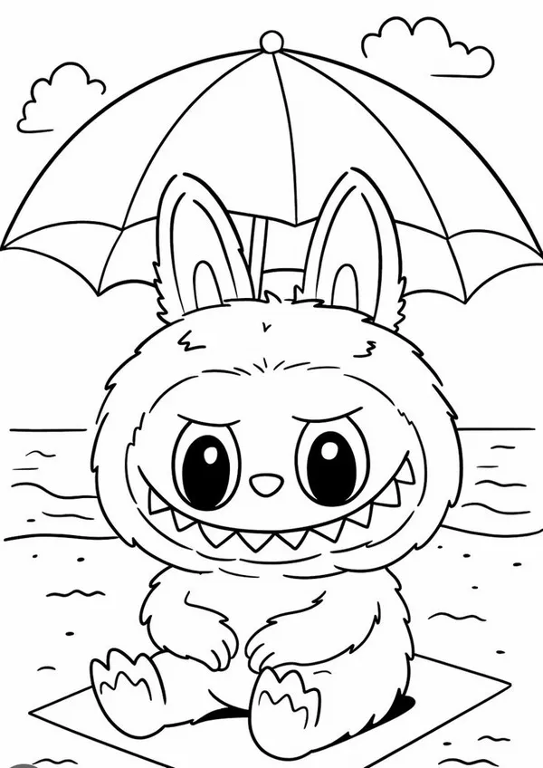 Hình tô Labubu ngồi trong tách trà khổng lồ siêu ngộ nghĩnh