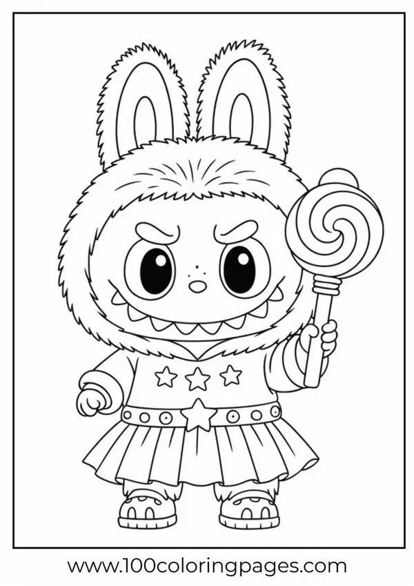 Trang tô Labubu chơi cùng thỏ con giữa vườn hoa