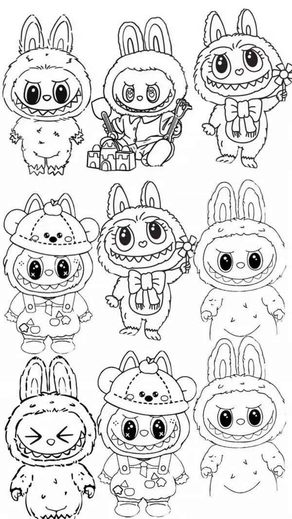 Hình tô Labubu đón gió xuân giữa những bông đào nở