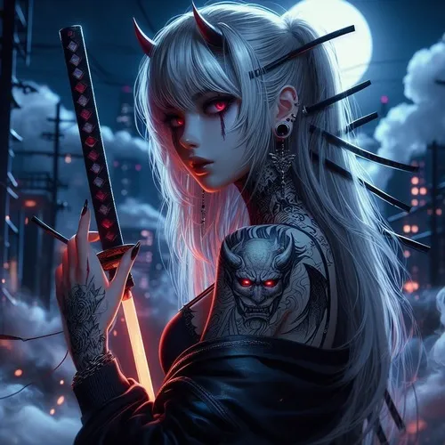 Ảnh profile sừng quỷ nổi bật trên làn da tối mạnh mẽ