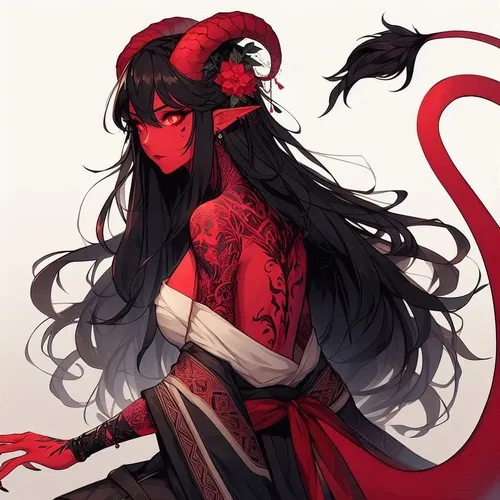 Hình đại diện Tiktok răng nanh điểm thêm tông đỏ đen dữ dội