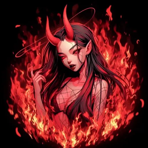 Ảnh avatar bố cục chính diện nhấn đôi mắt đỏ đậm nét