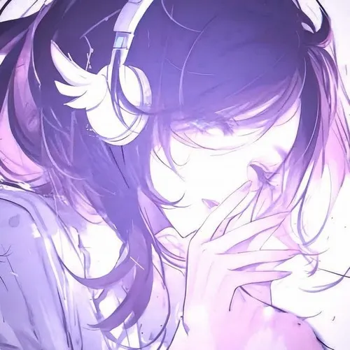 Hình profile anime nữ sáng chan phản chiếu nhẹ trên phông nền