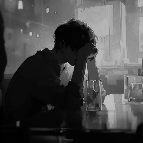 Ảnh trang cá nhân dáng ngồi cúi đặt trong bố cục lệch lẻ loi