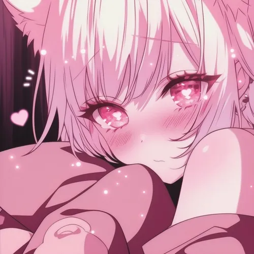 Ảnh hiển thị ảnh anime đáng yêu tại tiệm đồ kawaii sắc hồng