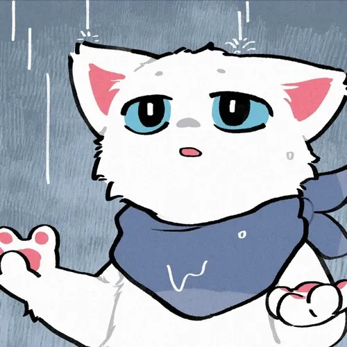 Hình đại diện Zalo mèo chibi buồn bật lông dựng nhẹ gợi sự mong manh cảm xúc