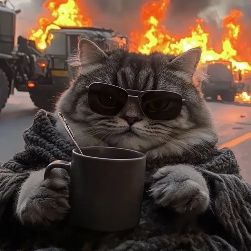 Hình profile mèo ngầu liếc nhẹ thể hiện thần thái trầm ổn