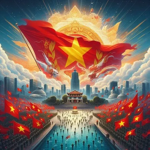 Ảnh avatar Facebook avatar yêu nước điểm xuyết độ tương phản ấm lễ hội