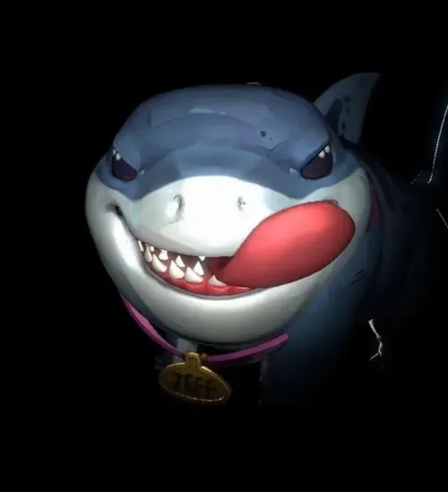 Cá mập nhe hàm răng sắc nhọn liếm môi