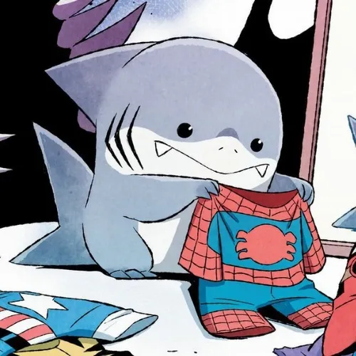 Cá mập baby shark tính mặc đồ spider man