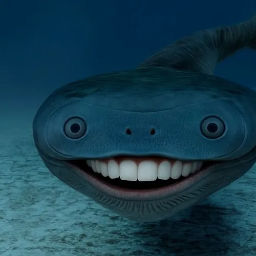 Meme chế hài cá mập nhe răng đáng sợ