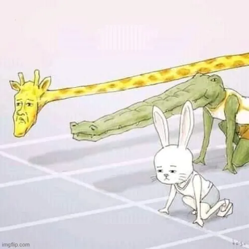 Cá sấu xếp hàng chạy đua, cổ dài che mất đường