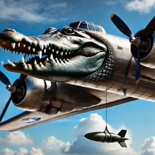 Ảnh meme cá sấu máy bay ngầu