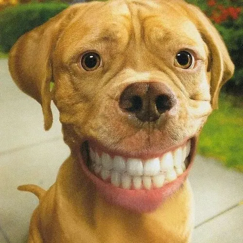 Ảnh chó nhe nanh hài hước cho tình huống khó ở vui vẻ