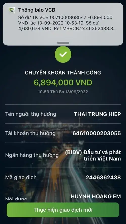 Ảnh chuyển khoản 500k LienVietPostBank thời gian nhảy loạn cực vui