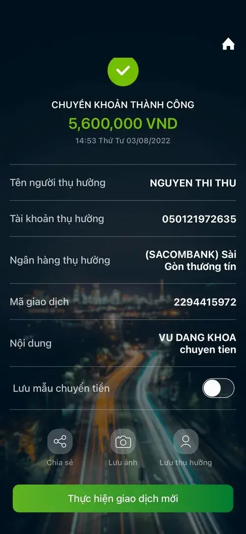 Biên lai Maritime Bank số tiền nhảy loạn nhìn rất troll