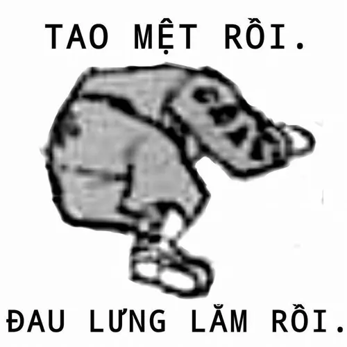 Hình meme đau vai gáy khi làm việc quá giờ trong phòng kín