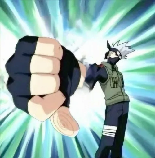 Meme Kakashi đứng tựa lan can nhìn Sasuke đầy suy tư.