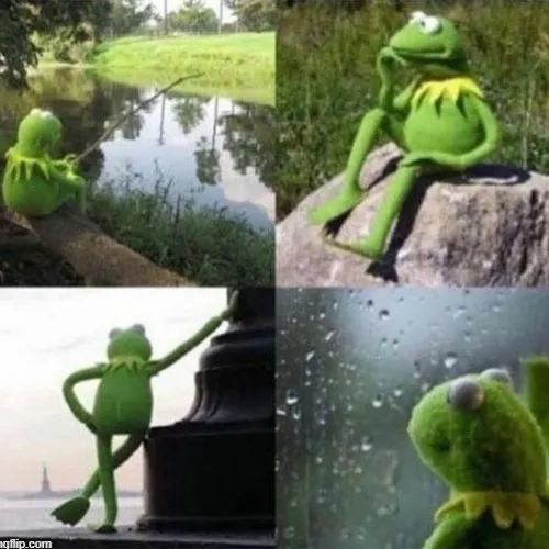 Hình troll ếch xanh mệt mỏi thể hiện tiếng thở dài vang lên giữa phòng họp.